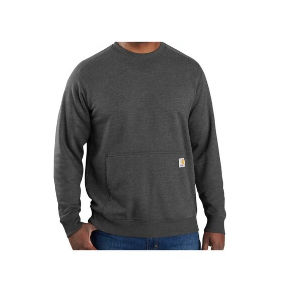 Carhartt Force Relaxed Fit Crew Neck Sweatshirt 105568 Carbon Heather Gray Men L - Picture 1 of 11